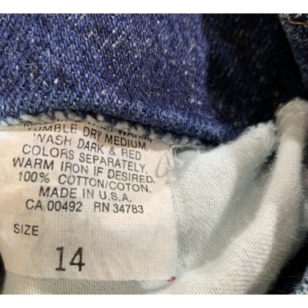 Vintage‎ Lee Denim Skirt Womens 14 High Waist Medium Wash Midi Y2K 90s USA - Picture 5 of 12